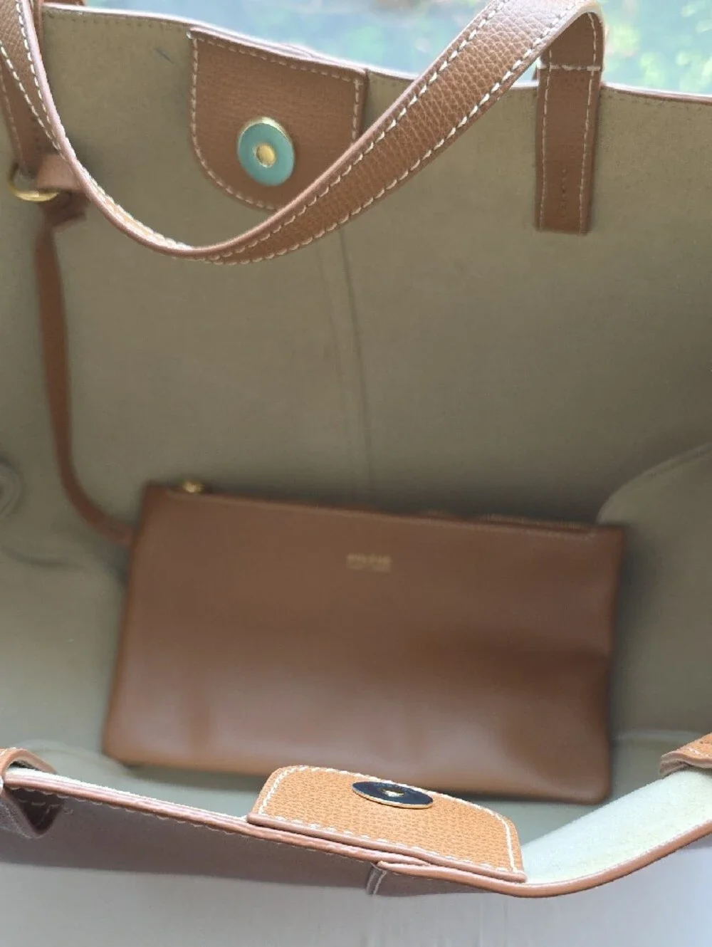 Polène Cyme Tote Bag Edition Textured Camel Leather